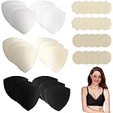 Xorim 9 Pairs Bra Pads Inserts, Sports Bra Pads Inserts Removable, Breathable Gathering for Dresses Swimsuits Bikinis, Comes with 20 Disposable Nipple Stickers