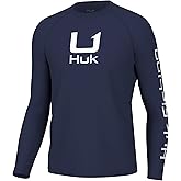 HUK Mens Icon X Crew Shirt, Long-Sleeve Performance Fishing Shirt