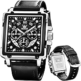 OLEVS Stylish Wrist Watch for Men,Silicone Strap Men Watches,Pro Diver Stainless Steel Chronograph Watch,Waterproof Date Dress Watch for Man,Large Face Male Watch