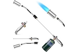 RUBDARK Propane Torch Weed Burner, High Output 1800,000 BTU Extended Weed Torch Flamethrower, Heavy Duty Blow Torch Detachable Long Arm with Flame Control Valve for Garden, Wood, Ice, Snow, Stumps, Melting