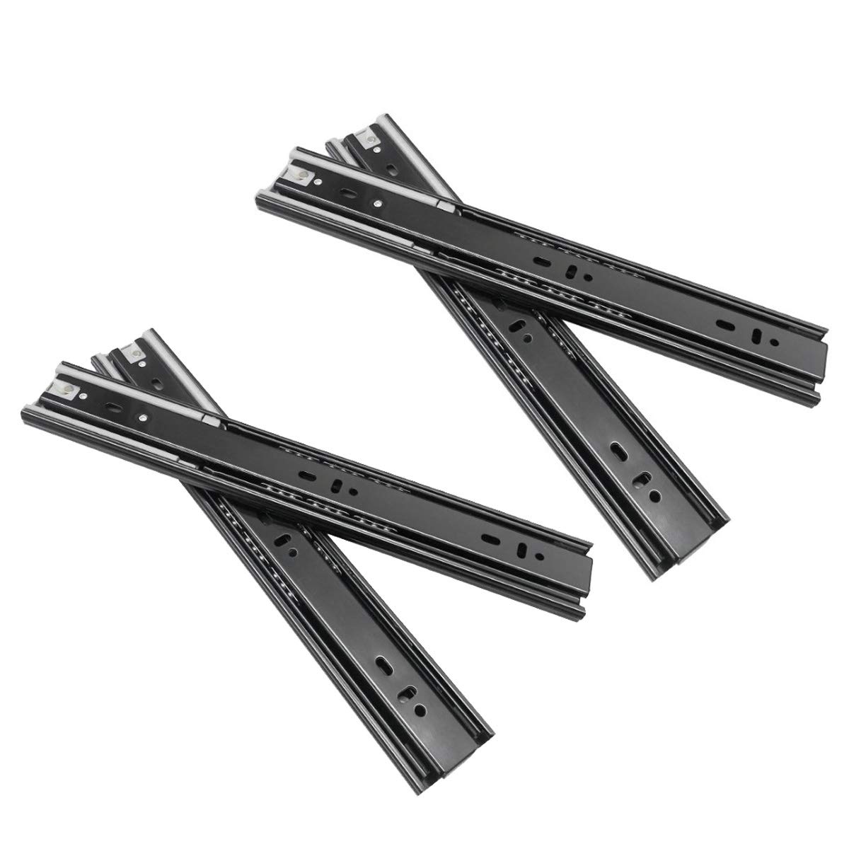 NUZAMAS 2 Pairs of Steel Ball Bearing Drawer Runners Slides 12inch (30cm) Soft Close Full Extension for Side of Drawers Fixed, Sliding Shelf or Other Sliding Furniture Load Capacity 35KG