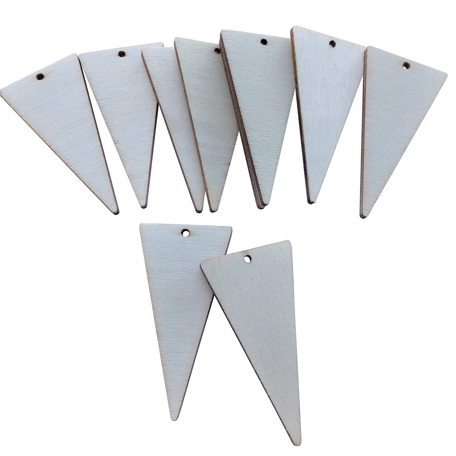 Photo 1 of NUO RUI Unfinished Wood Triangle Dangle Earring Blanks 2" H x 1" W x 1/8" Cutouts Laser Cut Pendant Jewelry Blanks 20 Pieces
