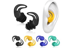 HIGAHY Waterproof Swimming Ear Plugs for Adults - 4 Pairs Reusable Silicone Swimming Ear Plugs for Women & Men, Keep Ear Wate