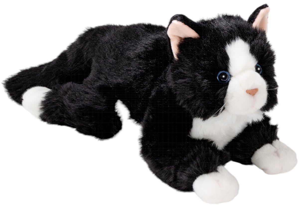 Carl Dick Cat black-white, 12 inches, 30cm, 16 inches, 40cm total length, Plush Toy, Soft Toy 3558