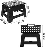 SMALUCK Folding Step Stool 9 Inch Heavy Duty Plastic Black view 6