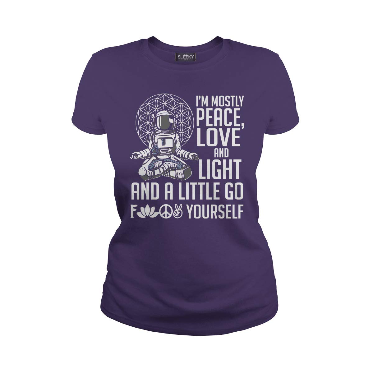 Yoga Namaste Astronaut Mostly Peace Love And Light And A Little Go Yourself T Shirt