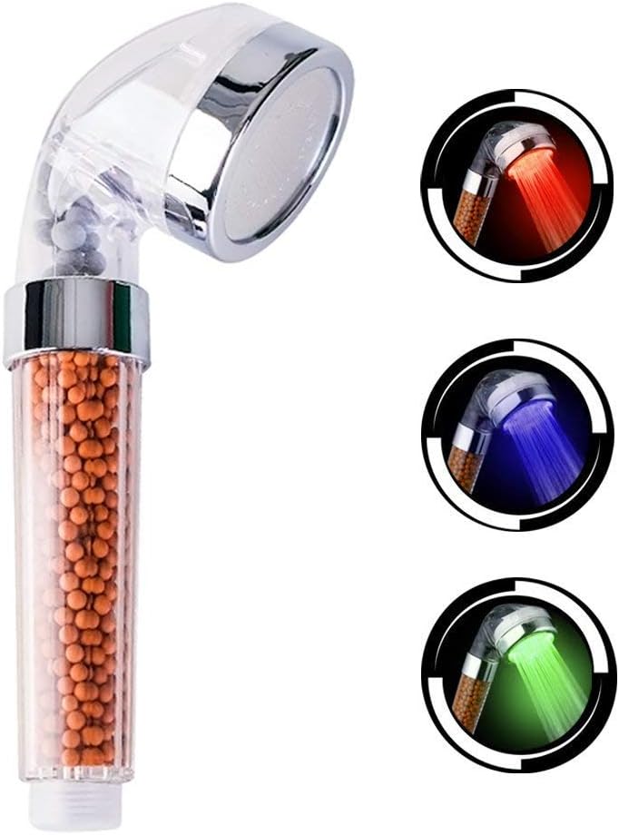 Water Saving & High Pressure Led Shower Head with Hose Led Shower Head Temperature for Spa Showering