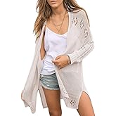 Misassy Womens Open Front Knit Sheer Cardigans Summer Boho Lightweight Long Sleeve Kimono Long Sweater