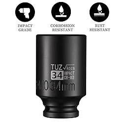 TUZkozs 1/2-Inch Drive 34mm Deep Impact Socket with