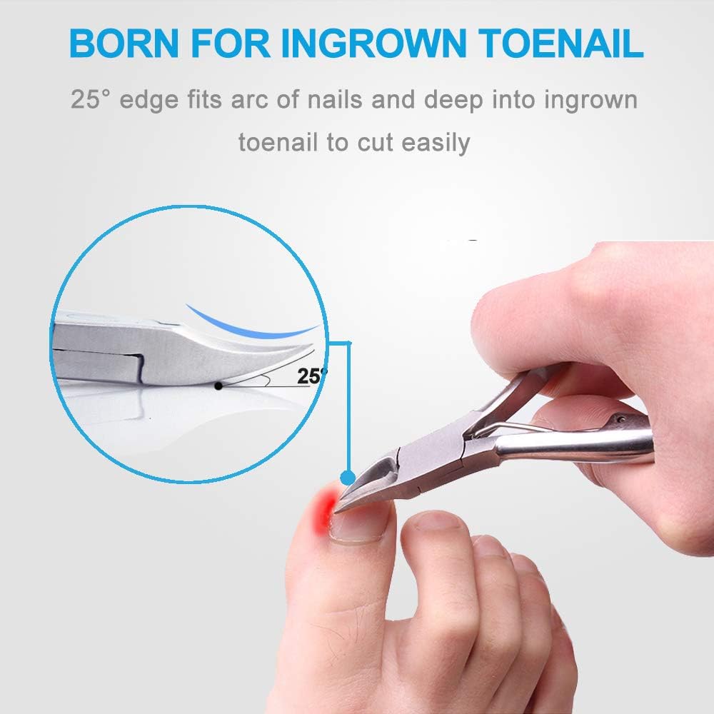 4PCS Toe Nail Clipper for Ingrown or Thick Toenails,Toenails Trimmer and Professional Podiatrist Toenail Nipper for Seniors with Surgical Stainless Steel Sharp Blades Soft Grip Handle Wanmat: Health & Personal Care