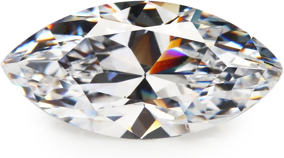 50PCS Size 2x4~10x20mm AAAAA White Marquise Shape Princess Cut Europe Machine Cut Loose CZ Cubic Zirconia Gemstone
