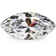 JIANGYUANGEMS 50pcs 5A Marquise Shape Europe Machine Cut White Cubic Zirconia Stone Loose CZ Synthetic Gemstone for Jewelry Making