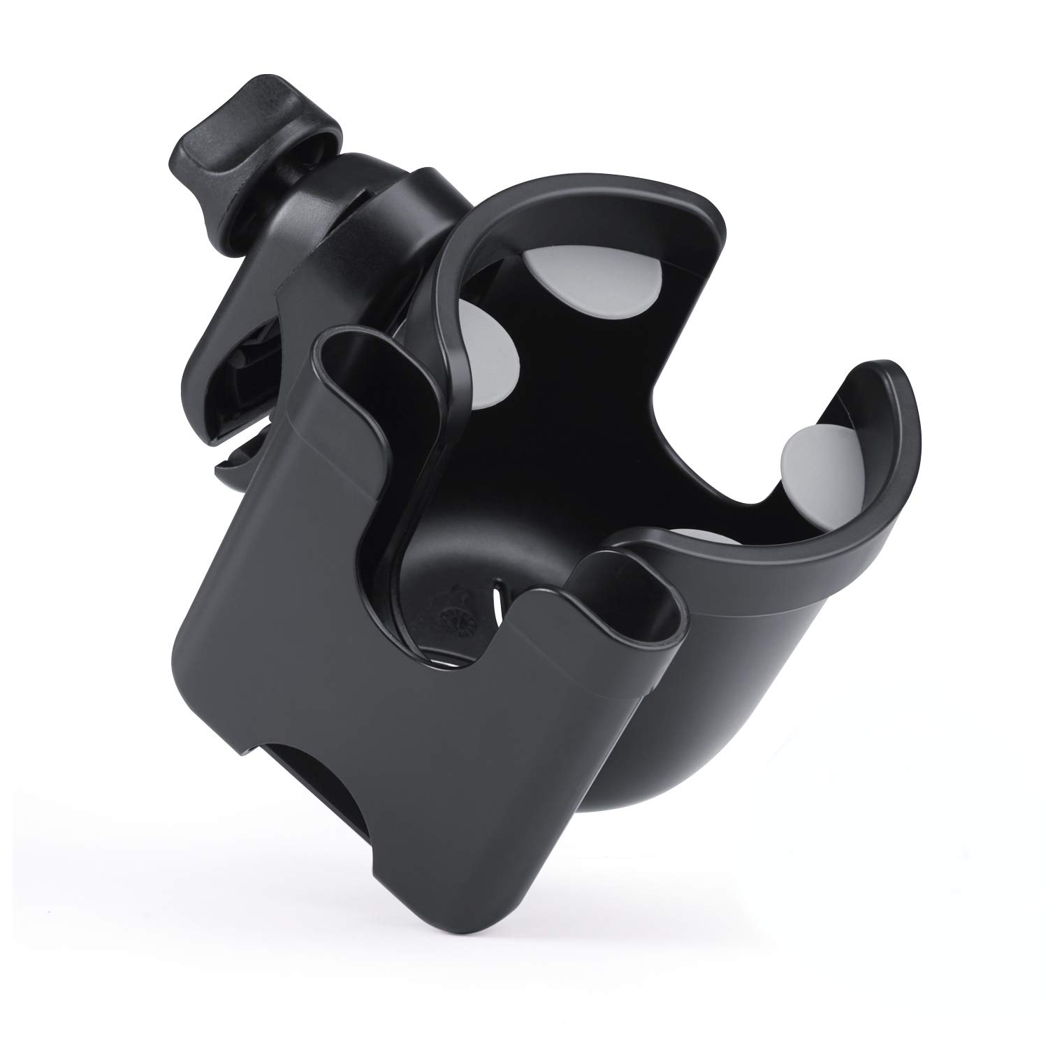 SUNVENO Stroller Universal Cup Holder, 360 Degrees Rotation 2 in 1 Large Bottle Holder with Phone Holder for Stroller, Pushchair,Wheelchair, Walker, Black: Baby