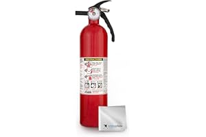 Kidde FA110 Multipurpose Fire Extinguishers 1 Pack - Red, (Rating 1-A:10-B:C) Includes Wholesalehome Cleaning Cloth
