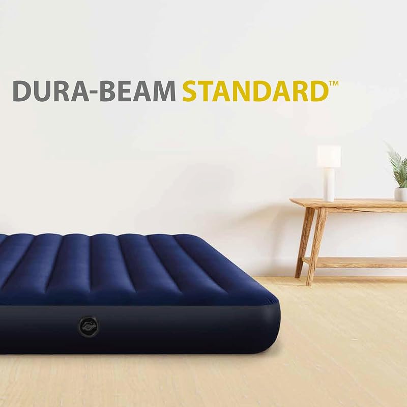 Intex 64758, cama inflável, unissex, azul, 137x191x25cm