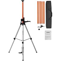 VEVOR Laser Level Tripod, 1/4"-20 & 5/8"-11 Thread Mount, 40.94-133.85 inch Height Adjustment with Level Bubble & Heavy-Duty 