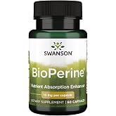 Swanson Bioperine Nutrient Absorption Enhancer 10 mg, 60 Capsules | Dramatically Enhance the Absorption of Whole Food and Dietary Supplements; Improves the Bioavailability of Nutrients