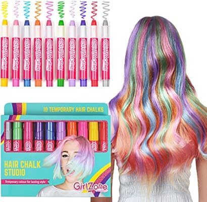 Amazon Com Girlzone Hair Chalk Set For Girls 10 Piece Temporary