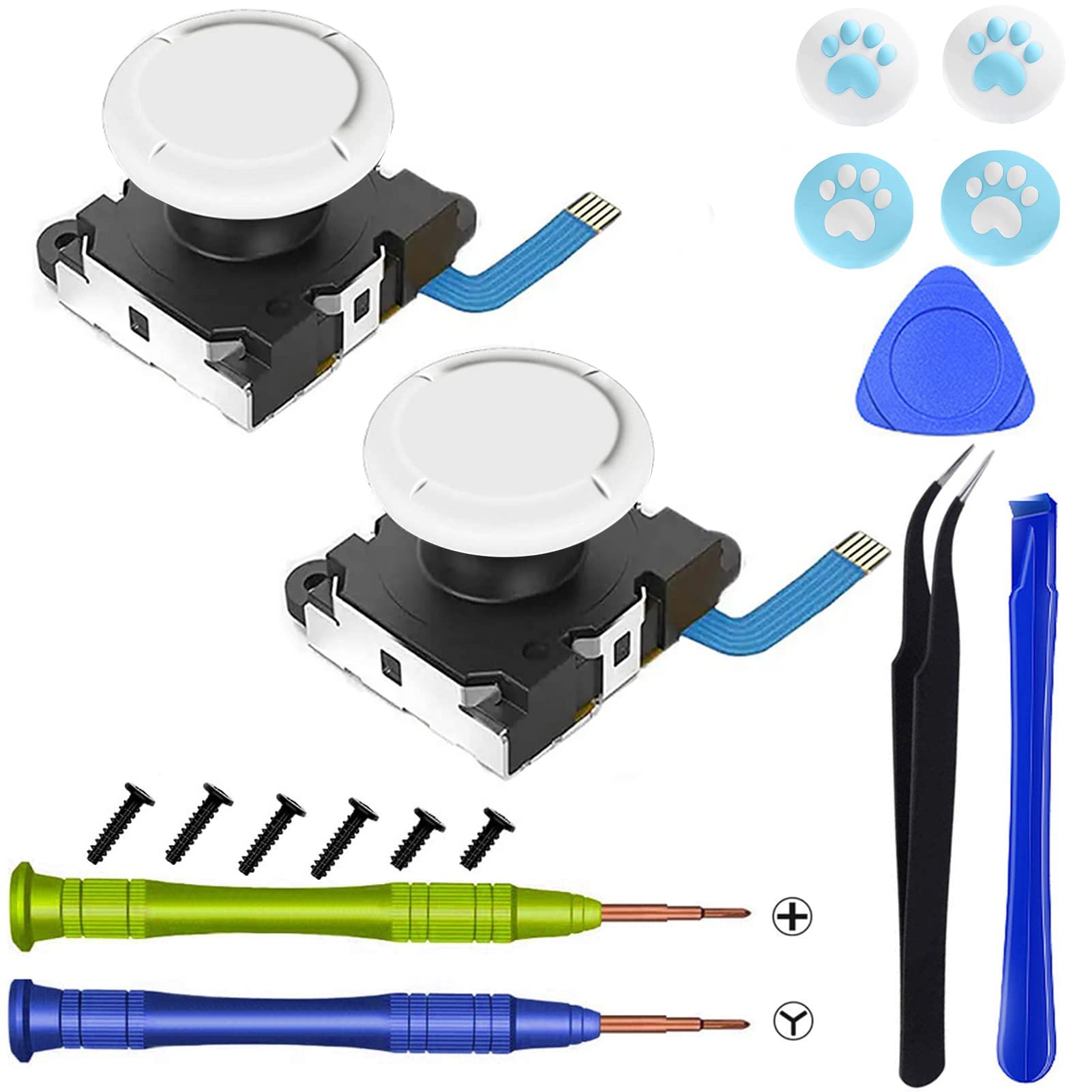 VGBUS Joycon Joystick Replacement Joycon Repair Kit for Nintendo Switch Joy-Con Controller/Switch Lite/Switch OLED Replacement Tools Kit Fix Joystick Drift - 34 PCS 2 Packs