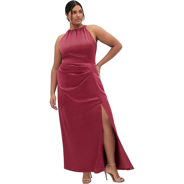 city chic burgundy dress City Chic Plus Size Opulent Faux-Wrap Dress