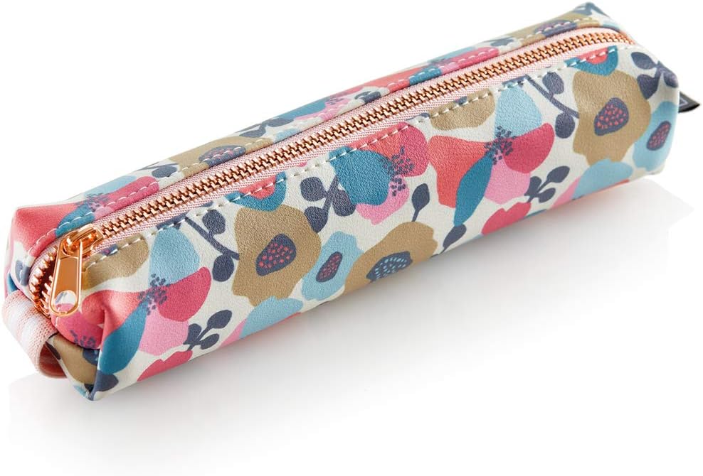 Miquelrius - Mini Pencil Case, Includes Elastic Rubber, Zip Closure, Pencil Case Size 190 x 25 x 40 mm, Design Nordic Flowers