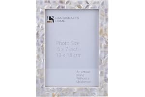 Handicrafts Home 5x7 Picture Frame Mother of Pearl Collection, Handcrafted Photo Frame, Small Picture Frame for Living Room, Wall Decor, Office Desk Decor, Vintage Picture Frames, Gift for her, Thanksgiving gift for friends & Family