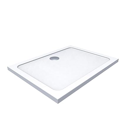 Duschwanne Duschtasse 80x120 Rechteckig Acryl inkl. Ablaufgarnitur (Syphon) Weiss - Duschwanne mit Gefälle (80x120)