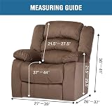 LINGKY Velvet Recliner Chair Covers 4-Piece Set with Side Pocket, Gray view 7