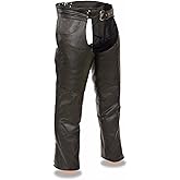 Men's Motorcycle Classic Jean Pocket Genuine Leather Riding CHAP Pants Amazing