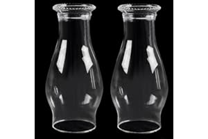 Oil Lamp Chimney Replacement,3 Inch x 8 Inch Kerosene Lamp Globe,Clear Glass Oil Lamps Globe, Crimped Top Hurricane Lamp Shad