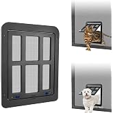 NAMSAN Cat Screen Door, Flap Opening 8.3 x 10.3 inches, Doggie Door for Screen Door, Window Cat Door Magnetic Self-Closing, Cat Door for Sliding Door, Lockable, Black