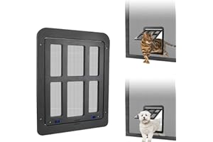 NAMSAN Cat Screen Door, Flap Opening 8.3 x 10.3 inches, Cat Door for Screen Door, Small Dog Door for Sliding Gate, Magnetic S
