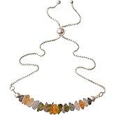 Natural Multi Sapphire Chip Bracelet – Adjustable Handmade Raw Gemstone Slider Bracelet for Women – Colorful Birthstone Jewelry (Multi Sapphire 6-9 mm)