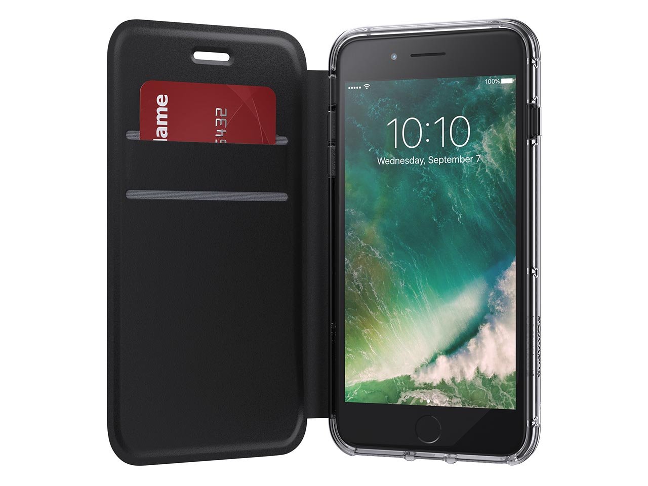 Griffin Survivor Clear Wallet Case for iPhone 7 Plus - Black, GB42812