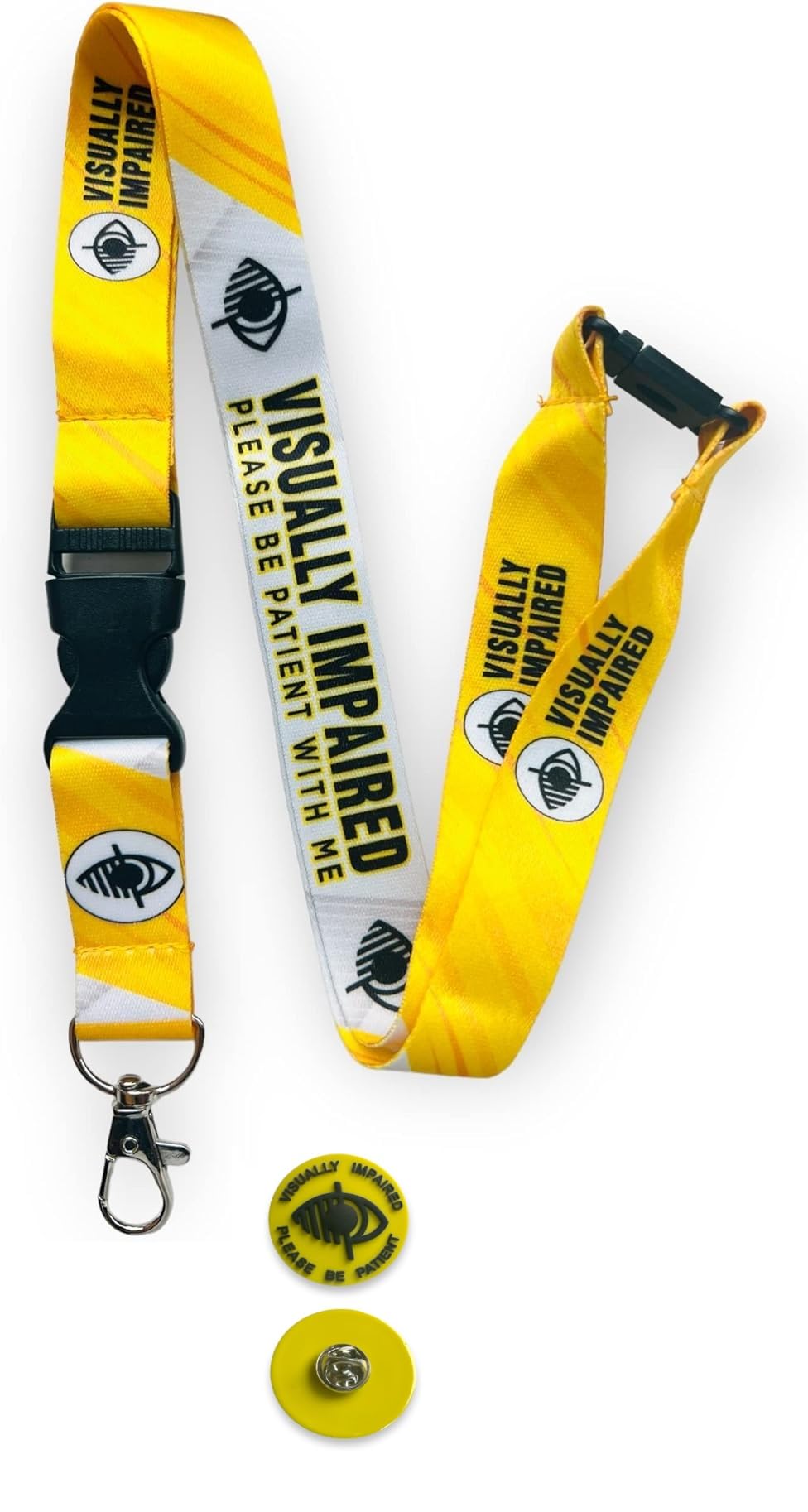 Visually Impaired - Please Be Patient with Me Lanyard/Badge Holder & Mathcing Visual 3D Effect Pin Badge