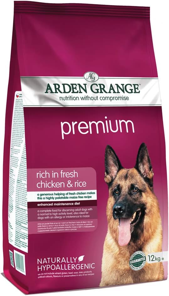 Arden Grange Adult Premium Dry Dog Food Rich in Fresh Chicken and Rice, 12 kg, transparent, 12 kg (Pack of 1)