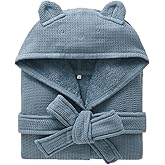 QYFHJGFR Boys Girls Terry Bathrobe, 100% Cotton Towel Robe ,Hooded Toddler Soft Fuzzy Robe For Kids 2-12Years