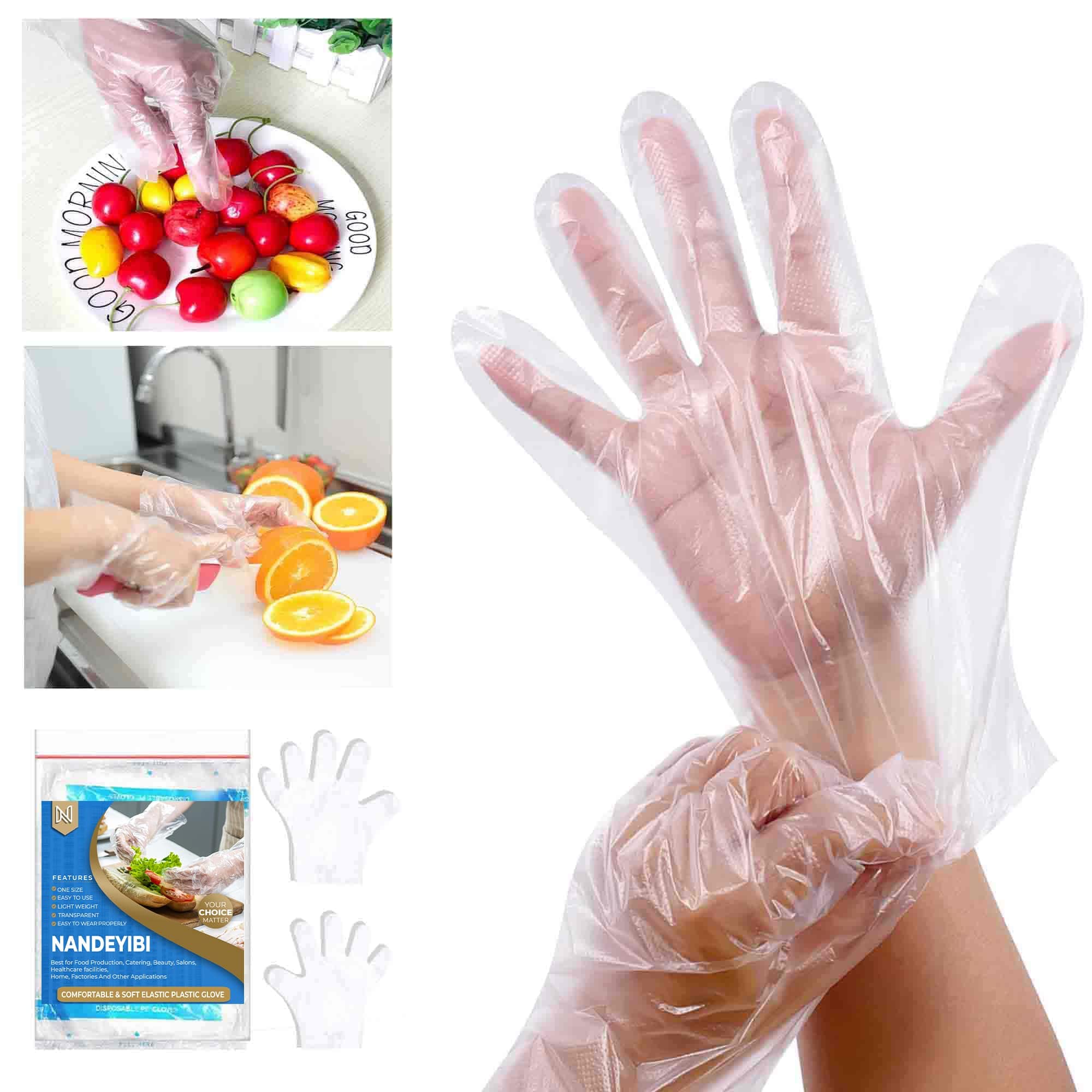 100 x Disposable Plastic Polythene Gloves Large Size - Cleaning Prepare Food etc