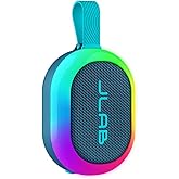 JLab Pop Party Portable Bluetooth Speaker, Navy, 8+ Hours of Playtime, IP55 Waterproofing, Detachable Loop Handle, Customizable RGB LED Lighting, Lab Sync Up to 100 Speakers, Custom Sound in-App