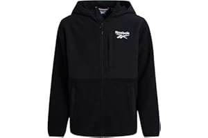 Reebok Boys Fleece Jacket - Weather Resistant Polar Fleece Lined Full Zip Boys Winter Coat - Cozy Hooded Kids Winter Jacket