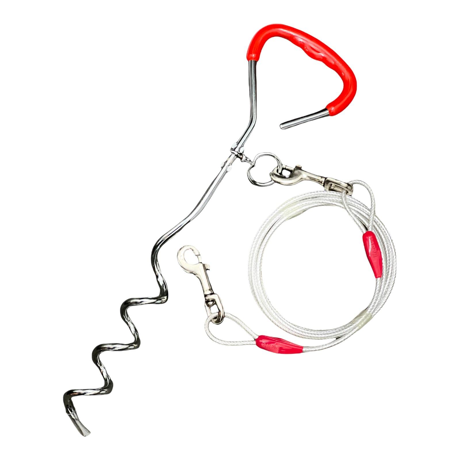 TIE OUT CABLE FOR DOGS STEEL STRONG CABLE CAMPING PICNIC GARDENING CABLE STRONG WIRE SILVER COLOUR AVAILABLE IN 10 20 30 FEET (10 FEET 3 METER)