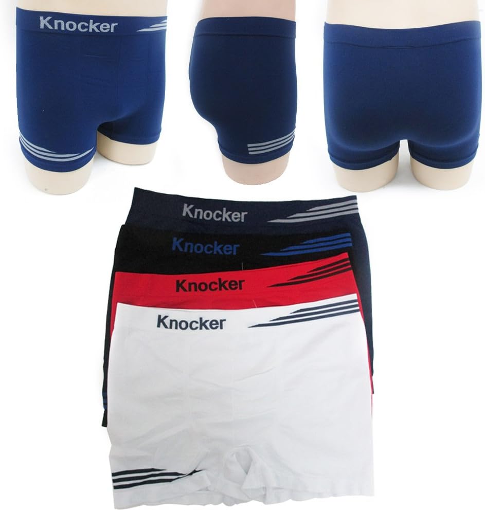 6pk Mens Seamless Boxer Briefs Microfiber Underwear Knocker Flames MS007 New !