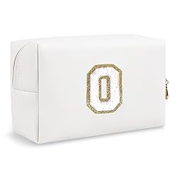 Small Cute Initial Preppy Makeup Bag, Personalized