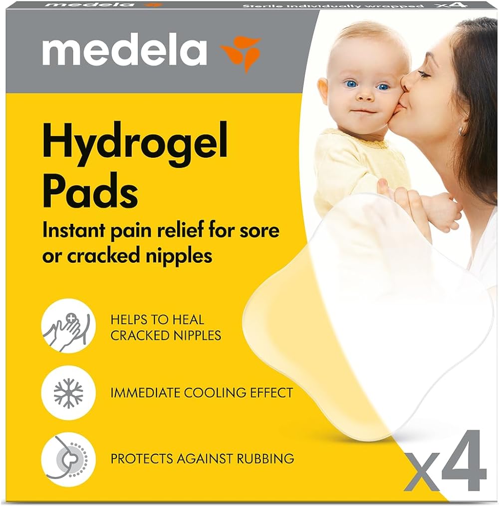 Medela Hydrogel Pads Pain Relief Cooling for Sore Nipples Sterile Pack 4