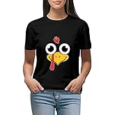 Fun Thanksgiving Thankful Grateful T-Shirts for Women Causal Soft Rave Simple Shirt