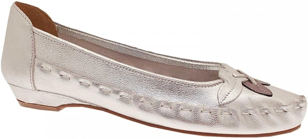 ZACCHO Soft Leather Slip On Ballet Pump 2 Silver Amazon