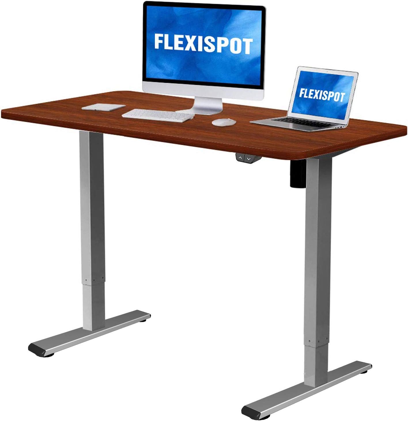 Flexispot Standing Desk 48 x 30 Inches Height Adjustable Desk Electric Sit Stand Desk Home Office Desks Whole-Piece Desk Board (Black Frame + 48 in Blacktop)…: Kitchen & Dining