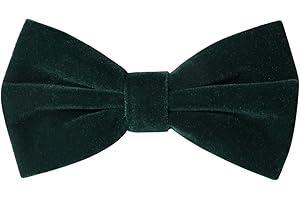 HOULIFE Men's Velvet Bowtie Pre-tied Style Solid Color Adjustable Length Formal Vintage Tuxedo Bow Tie for Wedding Party Prom