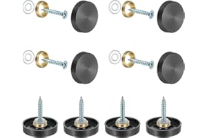 YELARXI Mirror Screws 304 Stainless Steel Decorative Caps Cover Nails Fasteners, 25mm Brushed Finish Fit for Mirror Sign Advertising Hardware (8Pcs, Black)