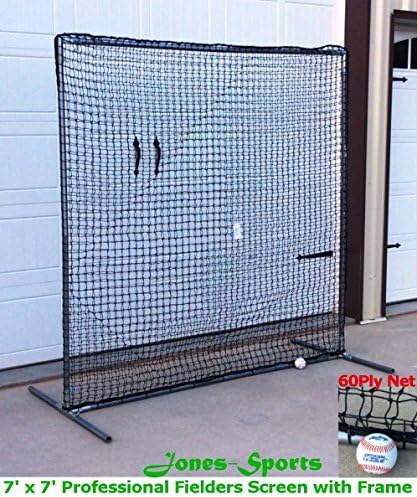 7' x 7' Professional Fielders Baseball, Softball Safety GALV FRAME with Heavy Duty 60PLY Net incl.